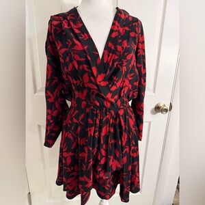Zadig & Voltaire Red and Black Long Sleeve Dress